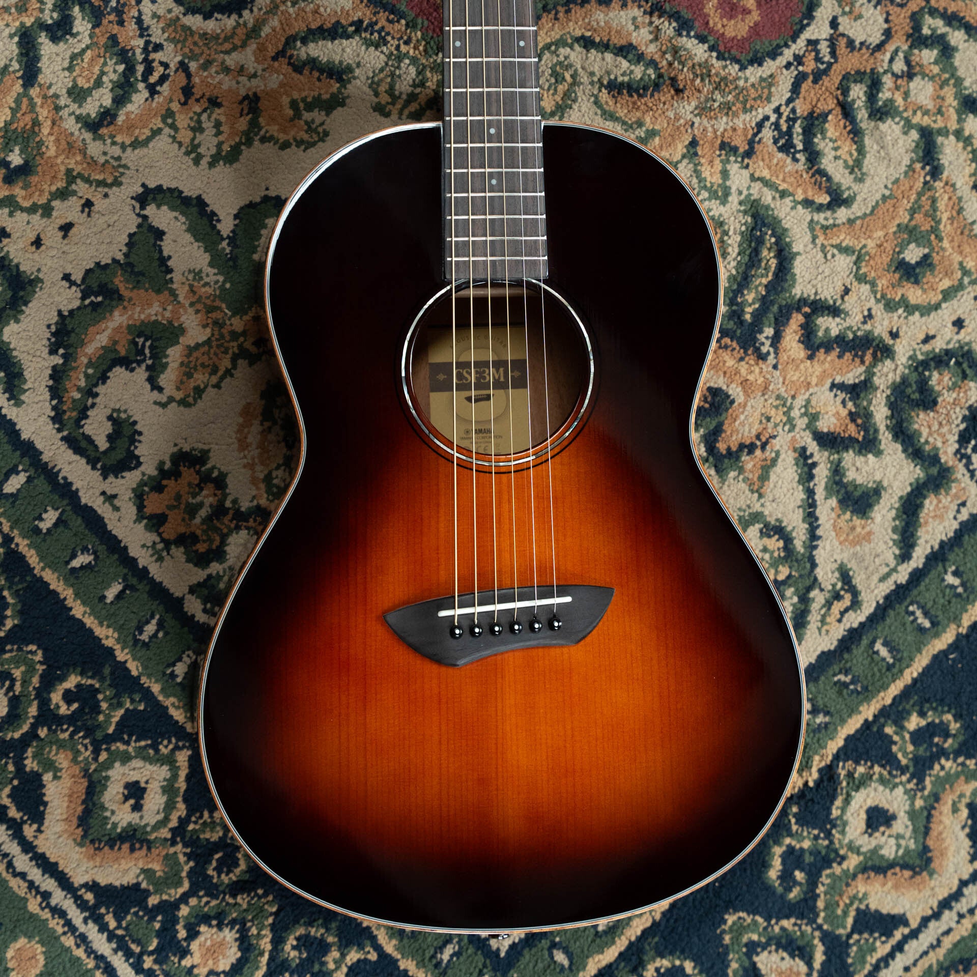 Yamaha CSF3M Sitka/Mahogany Tobacco Brown Sunburst Parlor Guitar w/SRT
