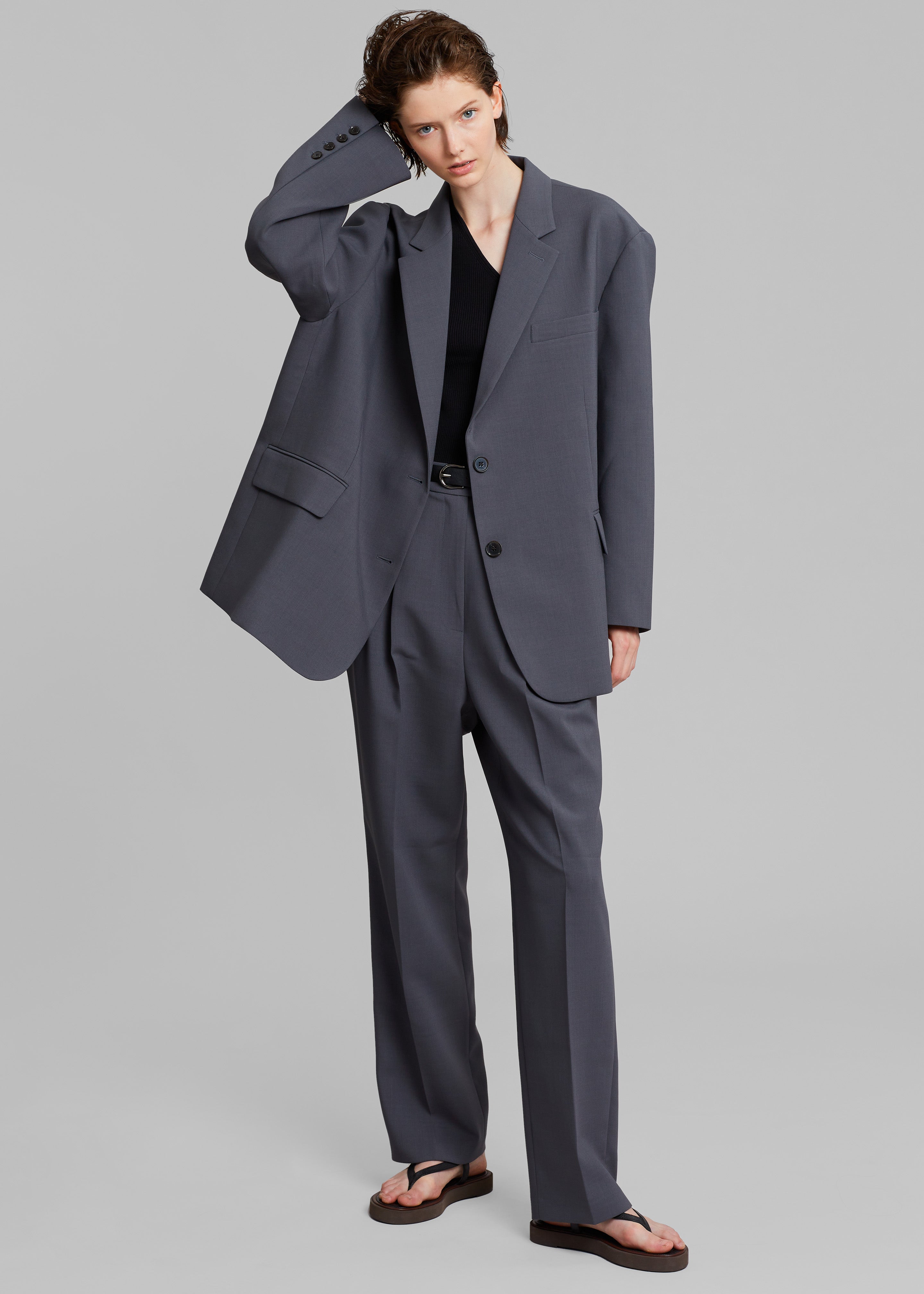 Bea Blazer - Charcoal – The Frankie Shop