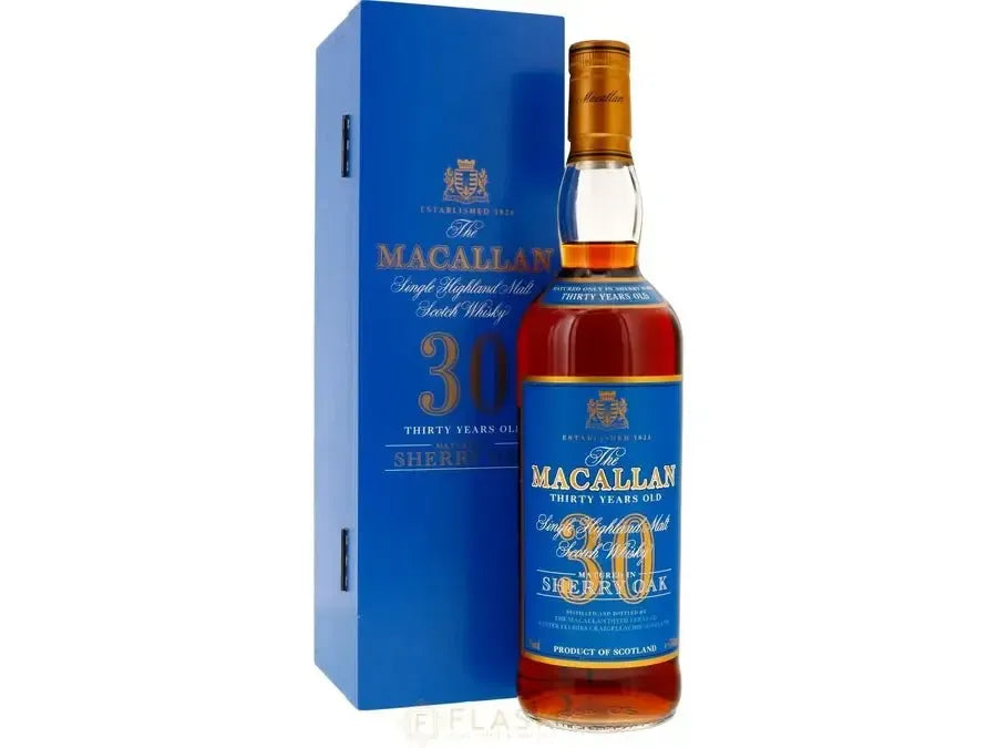 Macallan 30 Year Old Sherry Oak Blue Box – The Rare Whiskey Shop