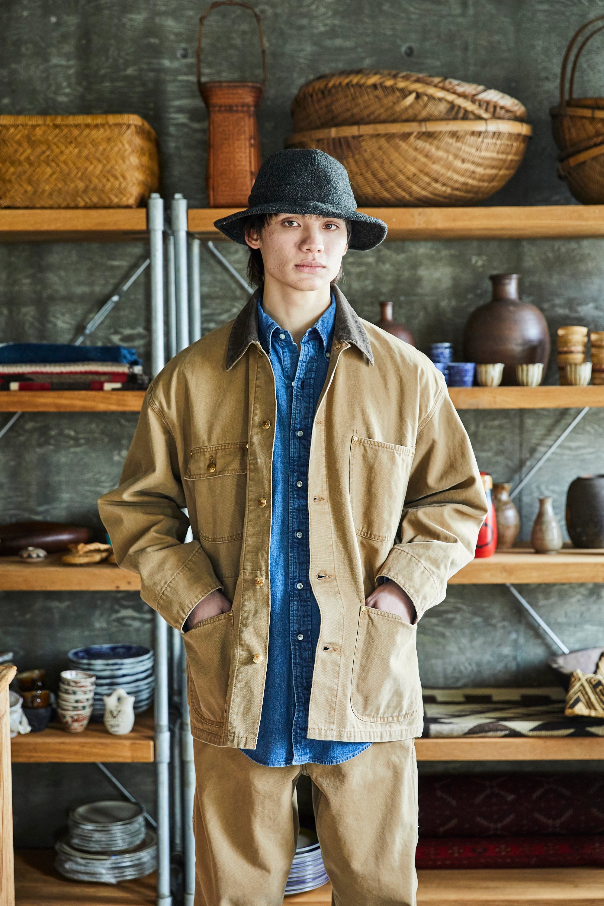 orSlow Relax Fit Oxford Coverall - Brown – Totem Brand Co.