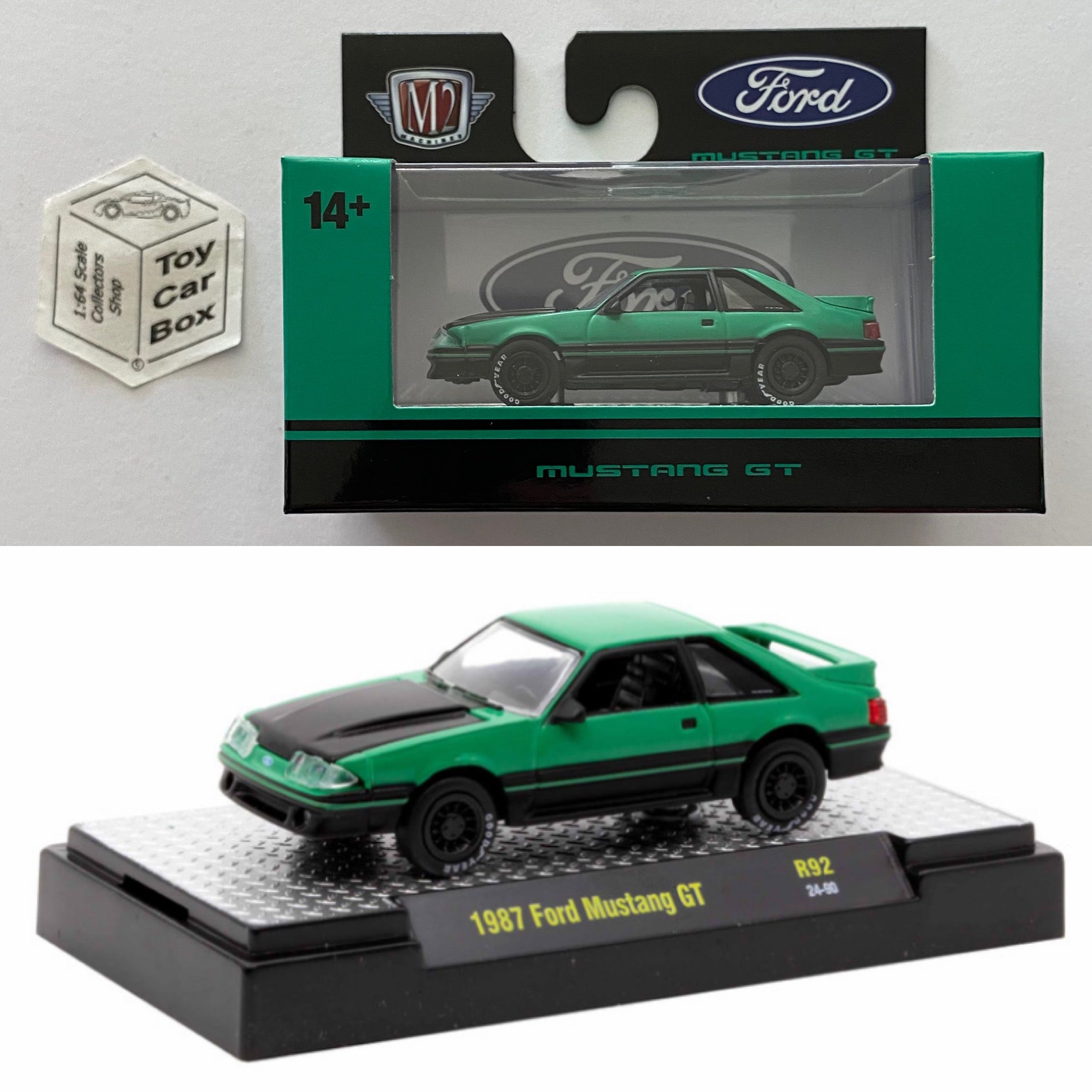 M2 MACHINES - 1987 Ford Mustang GT (Green - Detroit Muscle R92 - 1