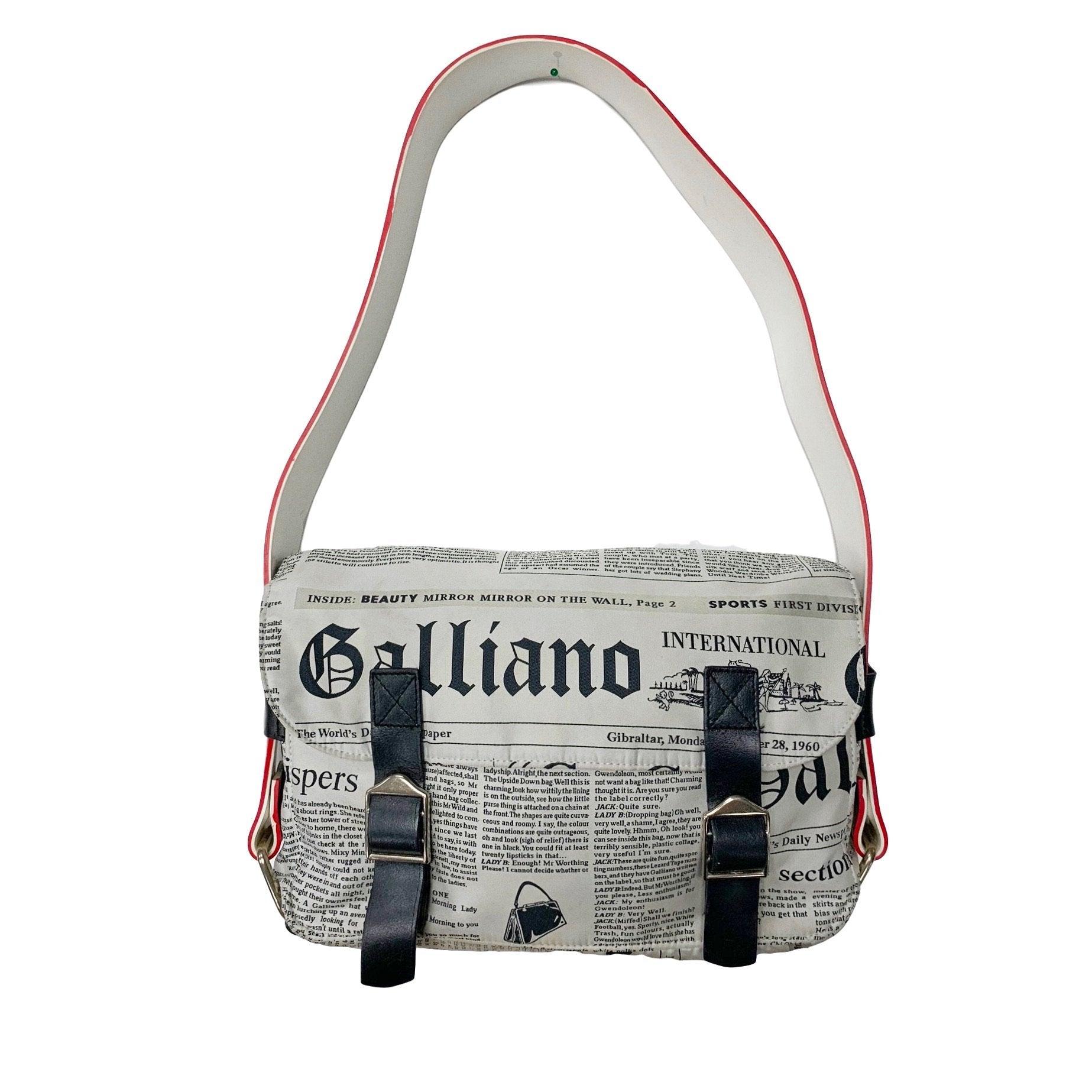 Treasures of NYC - John Galliano White Newsprint Shoulder