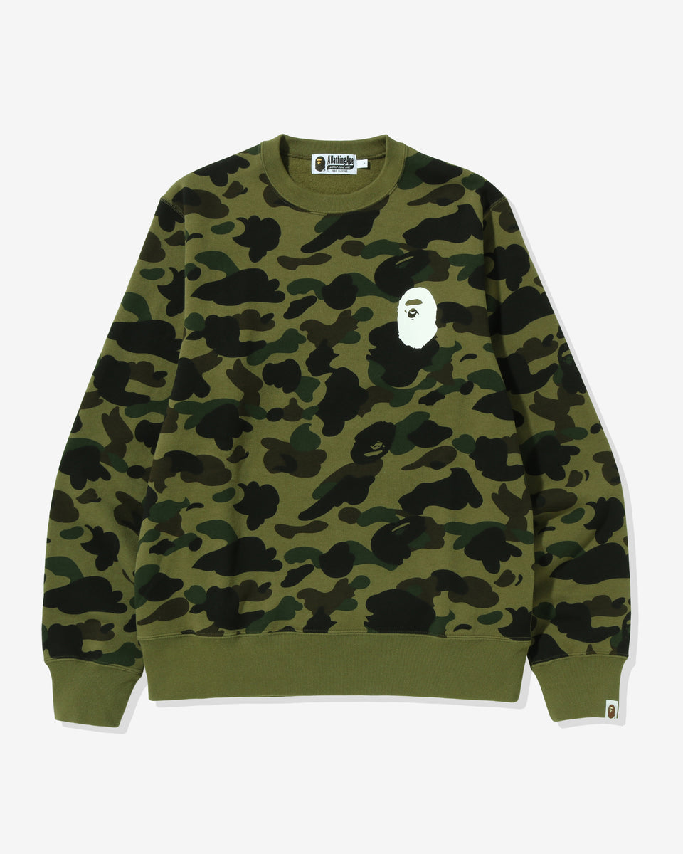 BAPE 1ST CAMO APE HEAD CREWNECK - GREEN – Undefeated