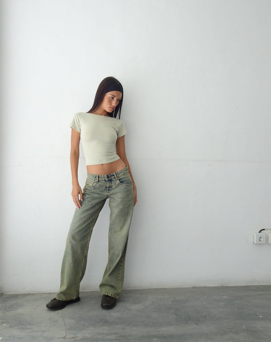 Sandy Blue Acid Low Rise Straight Leg Jean | Parallel – motelrocks