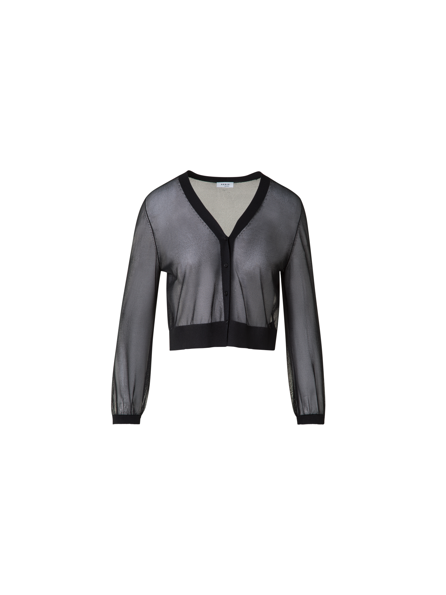 Sheer Cropped Knit Cardigan with Volume Sleeves – Akris Inc.