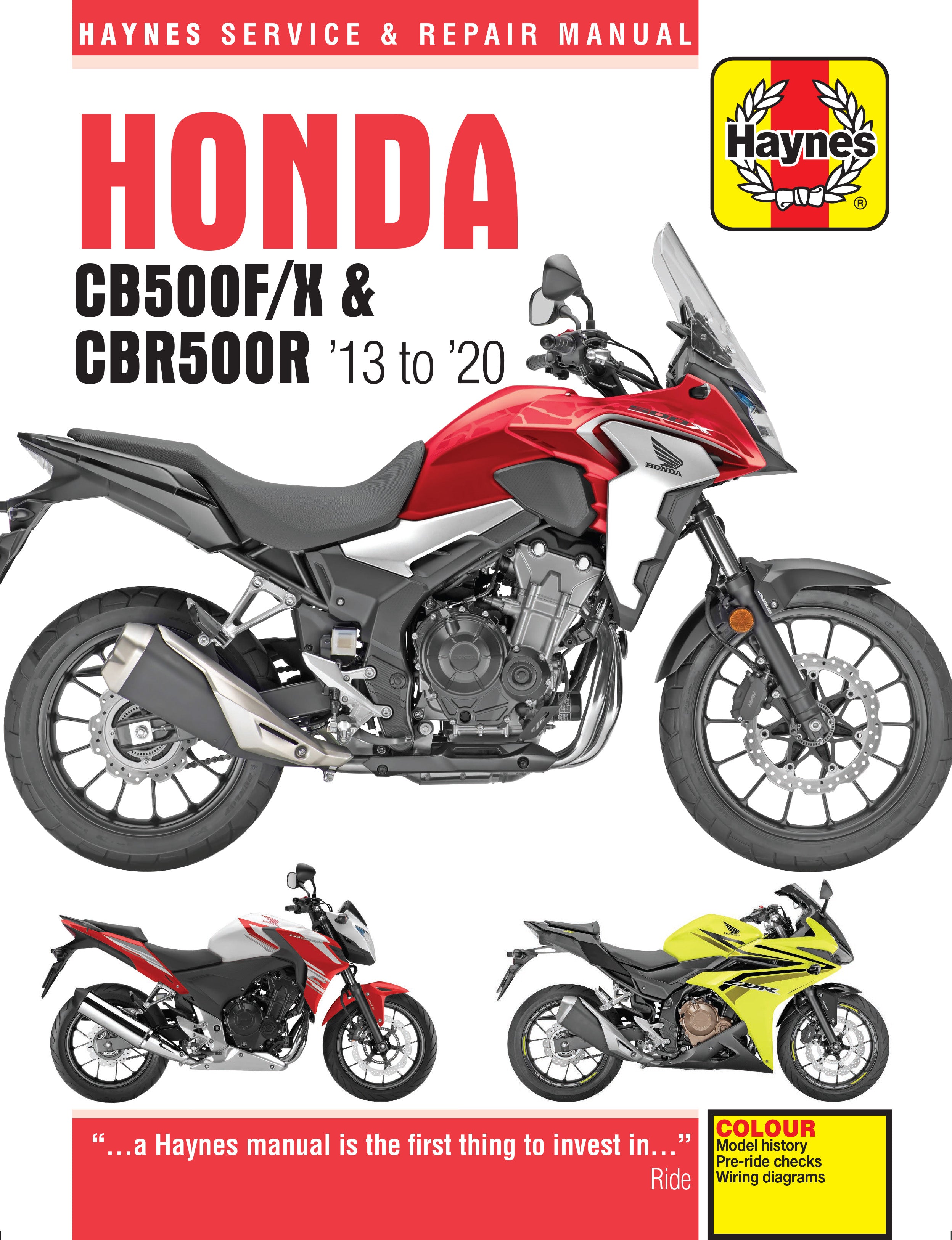 Honda CB500F/X and CBR500R (13-20) Haynes Repair Manual – Haynes