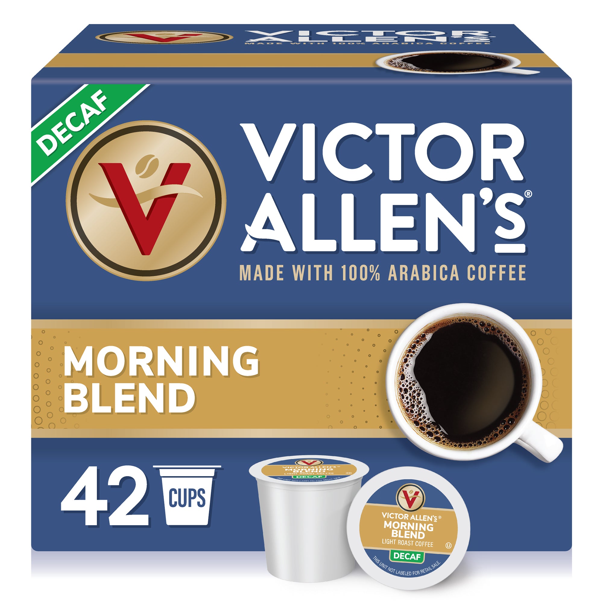 Decaf Morning Blend, Light Roast, Single Serve Coffee Pods for