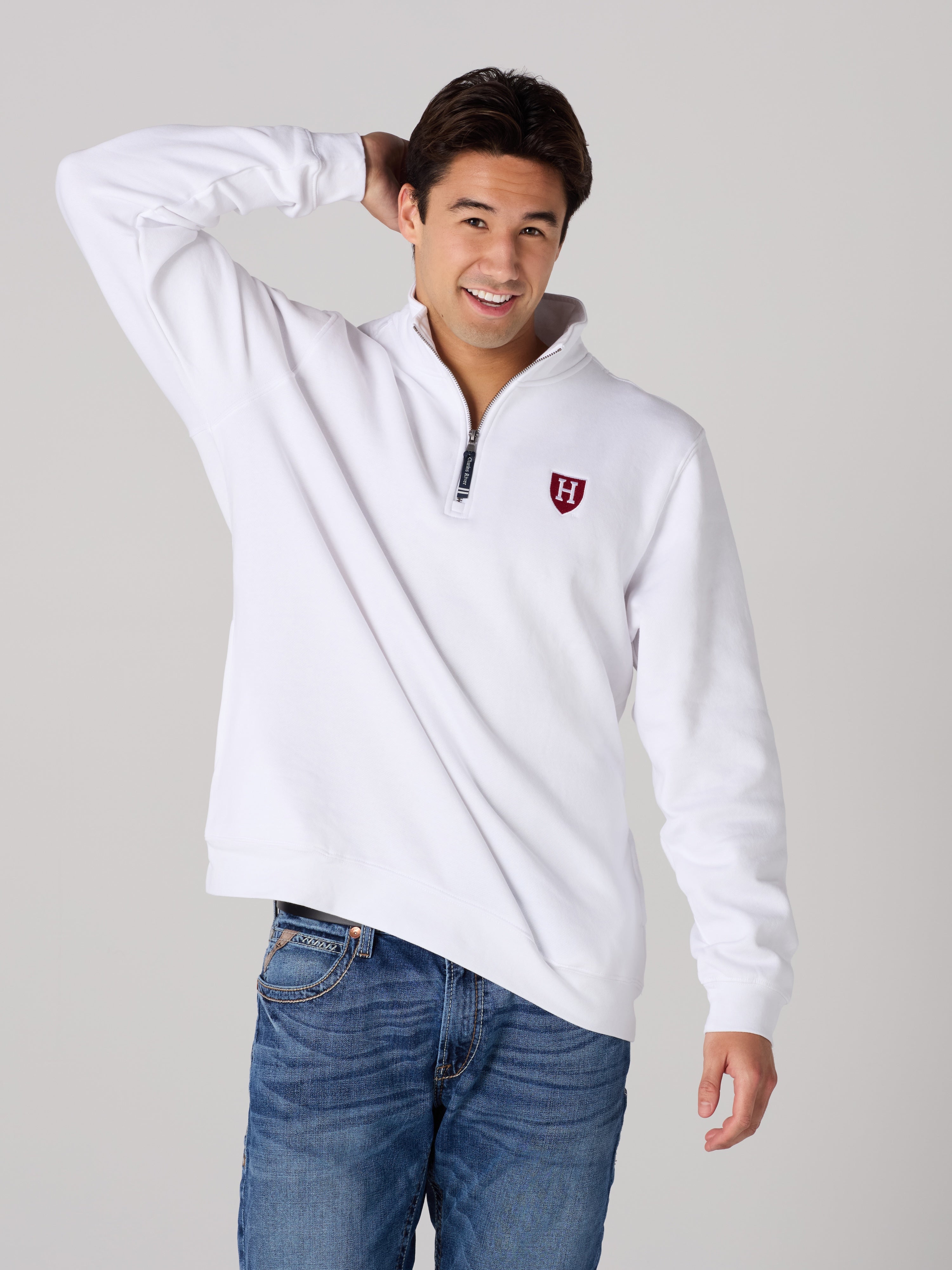The H Shield Crosswind Quarter Zip – The Harvard Shop