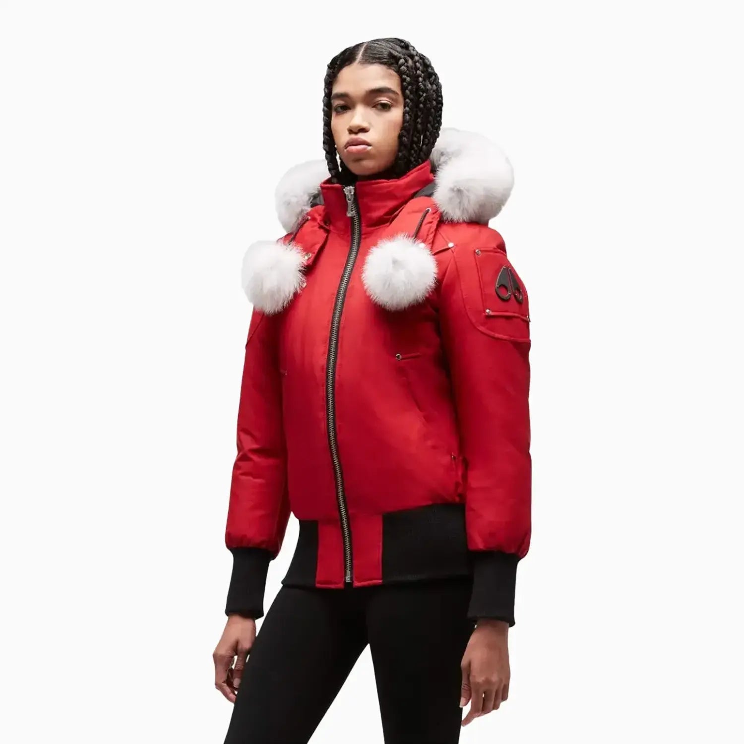 MOOSE KNUCKLES | Womens Debbie Bomber Natural Fox Jacket