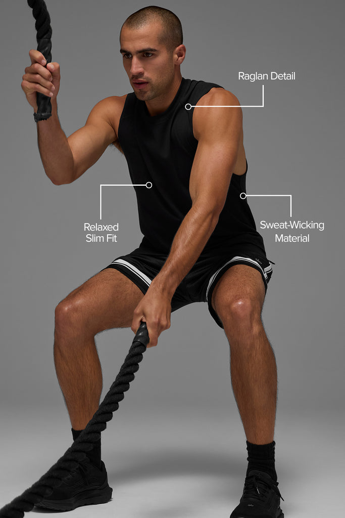 ALO Vapor Muscle Tank - Black | ALO
