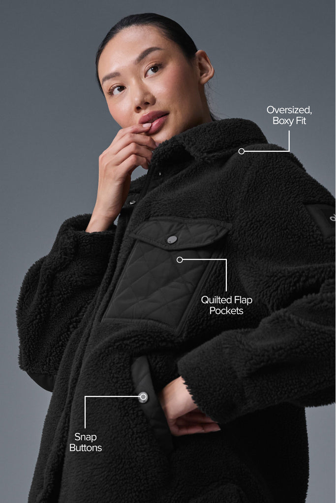 Sherpa Edge Shacket - Black | ALO