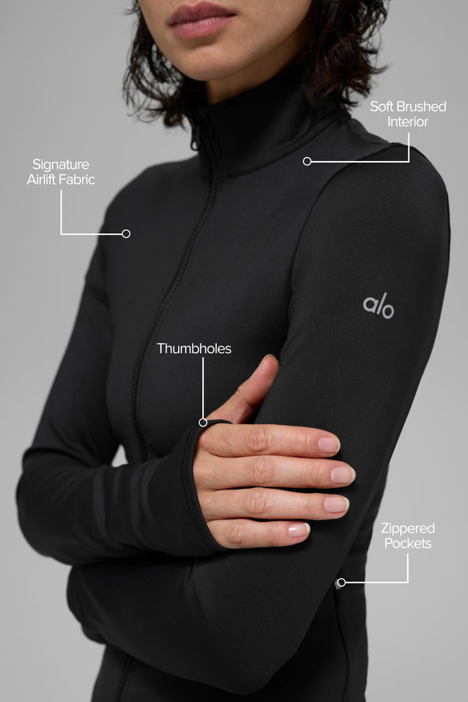 Airlift Winter Warm Radiant Full-Zip Jacket - Black | ALO