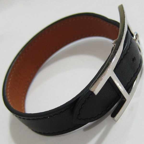 良品 HERMES エルメス H金具 レザーブレスレット ベルト 長さ18cm