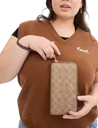Coach Long Zip Around Wallet In Signature Canvas | Brixton Baker