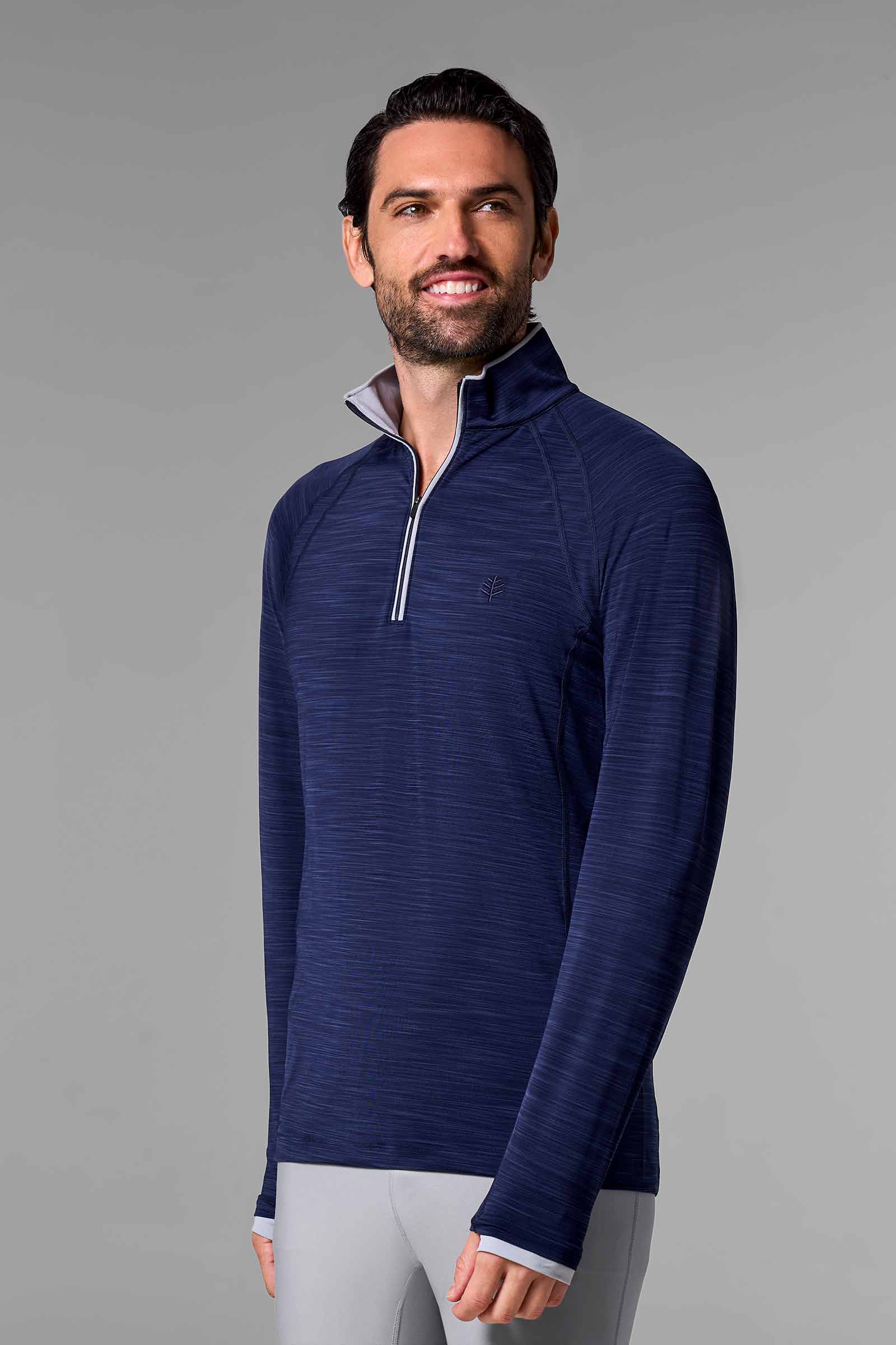 Men's Ultimate Half Zip Rash Guard | Navy Line UPF 50+