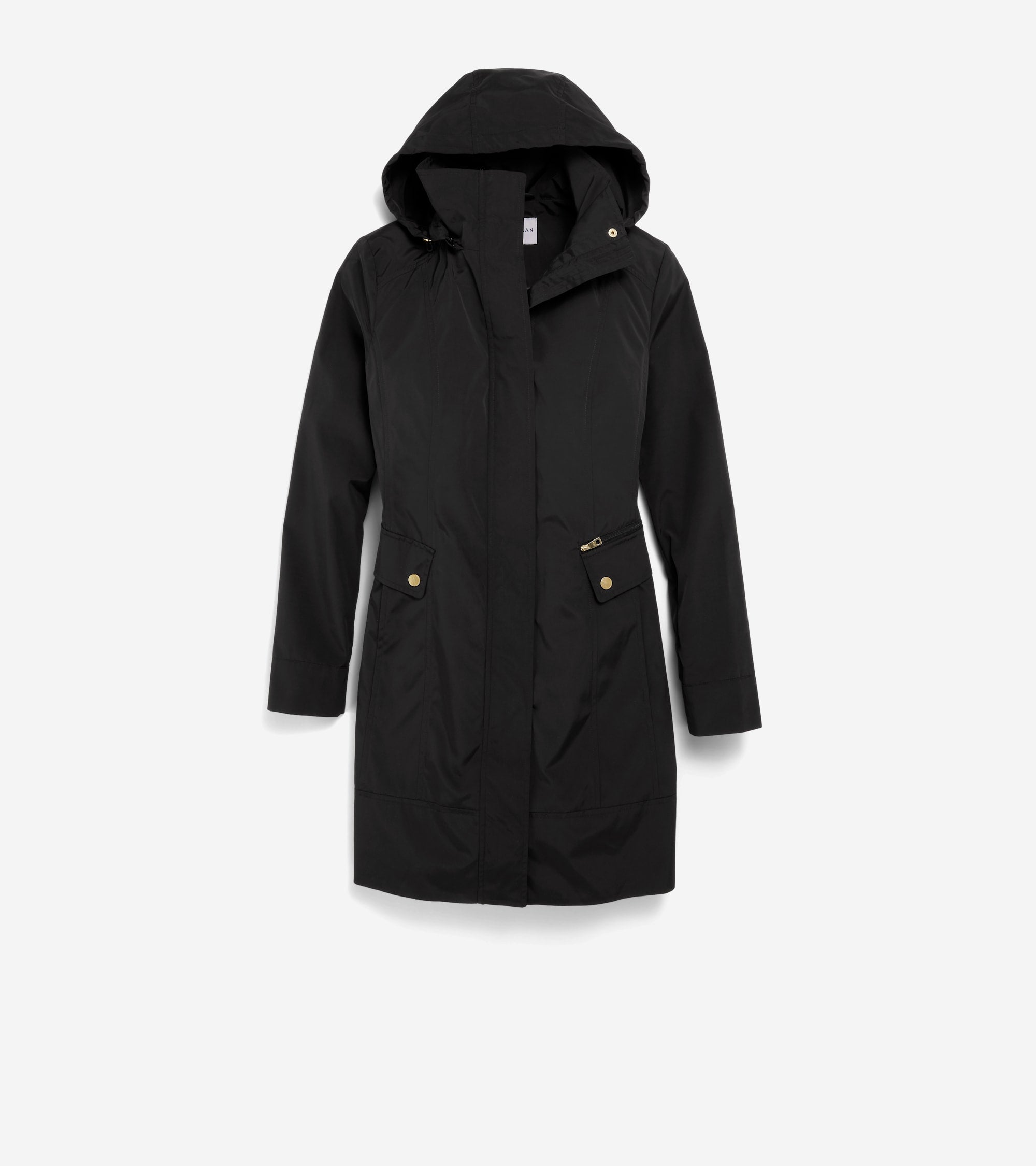 Women's Signature Packable Hooded Rain Jacket in Black | Cole Haan