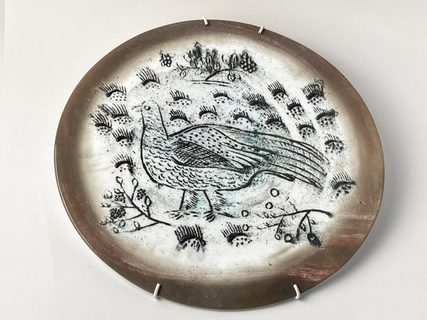 Oiva Toikka - Fauna Farma plate with lynx Nuutajärvi glass design