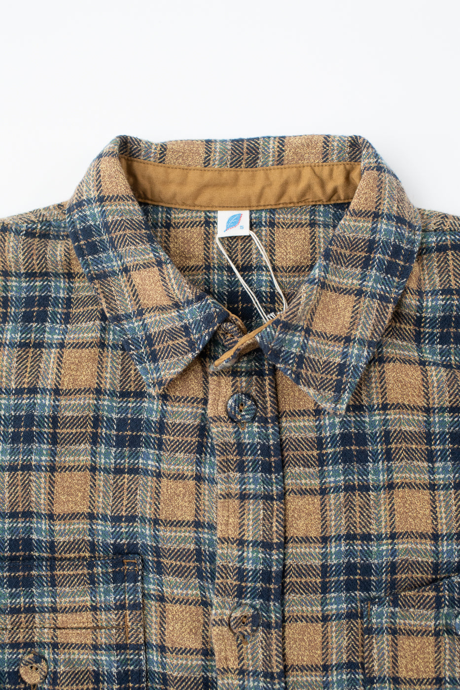 2229-BE - Woven Tweed Check Double Pocket Shirt - Beige | Dant