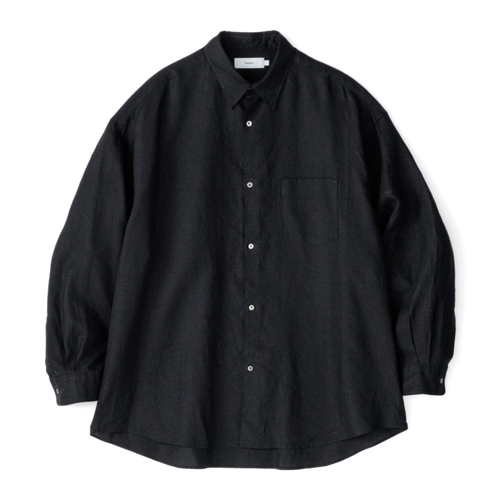 Graphpaper) Linen L/S Oversized Regular Collar Shirt (GM242-50030B