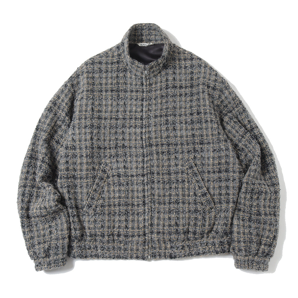 AURALEE(オーラリー)】HOMESPUN TWEED ZIP BLOUSON 前 (A23AB01HT