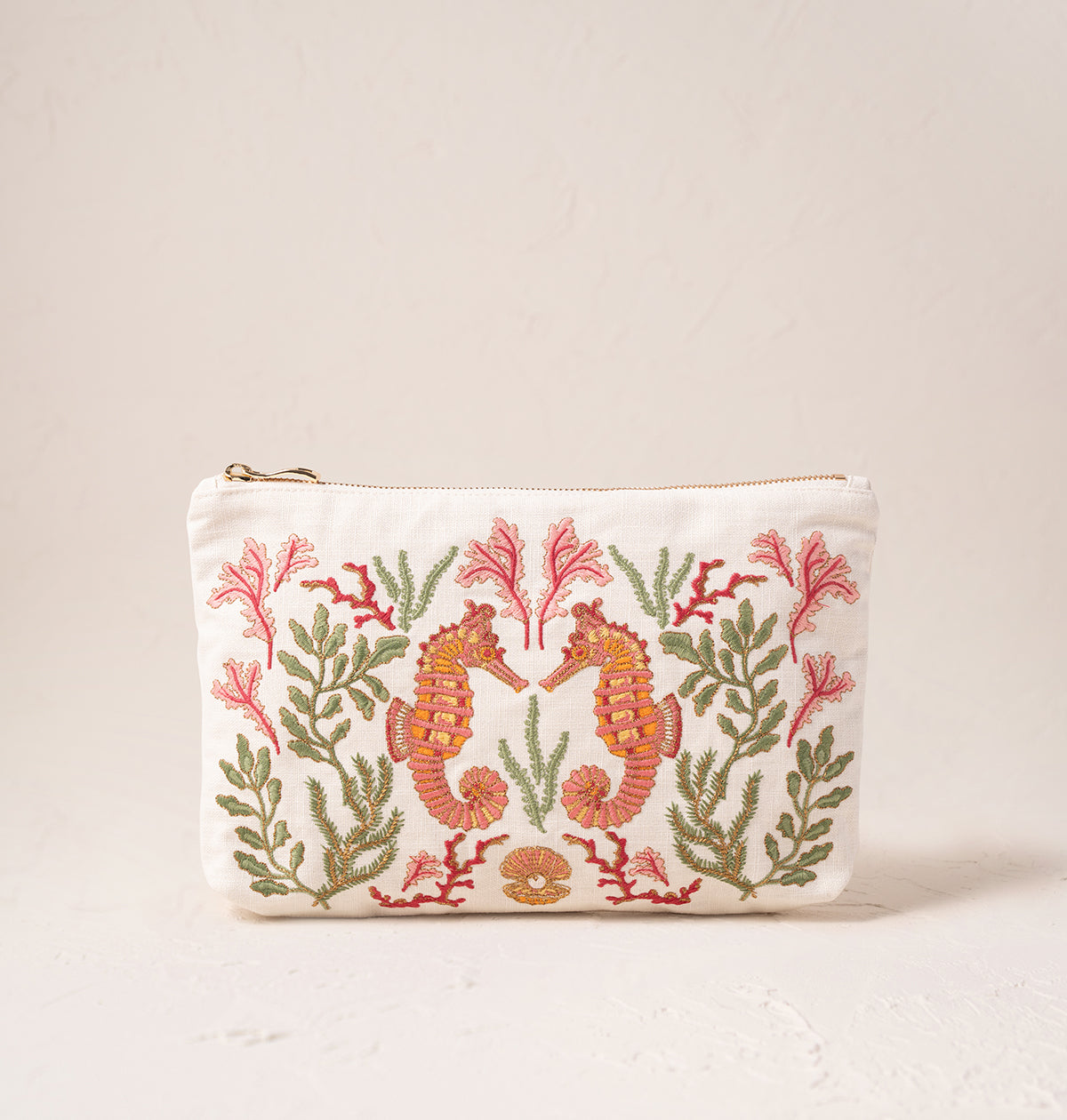 Coral Seahorse Everyday Pouch – Elizabeth Scarlett