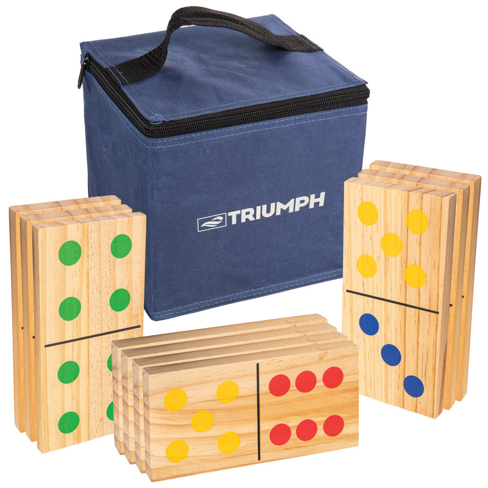 28-Piece Outdoor Lawn Wood Domino Set | Triumph | Escalade Sports