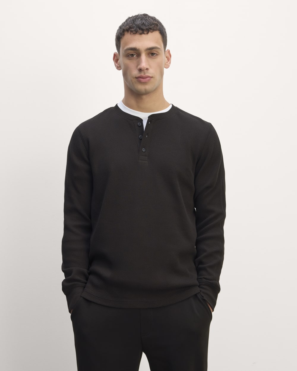 The Waffle Long-Sleeve Henley | Black – Everlane