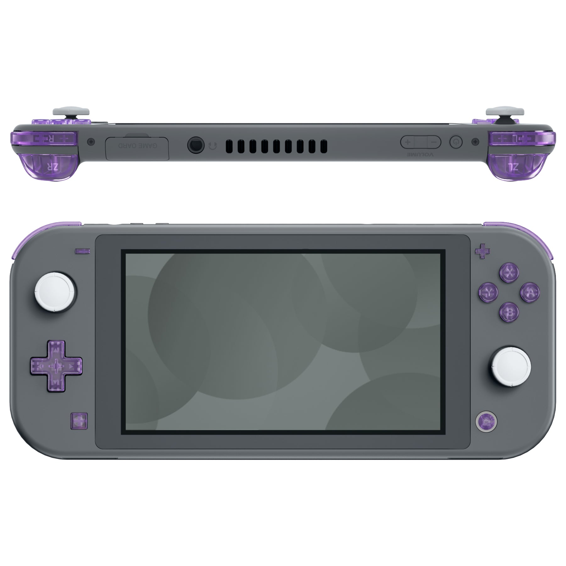 eXtremeRate Clear Atomic Purple Replacement ABXY Home Capture Plus