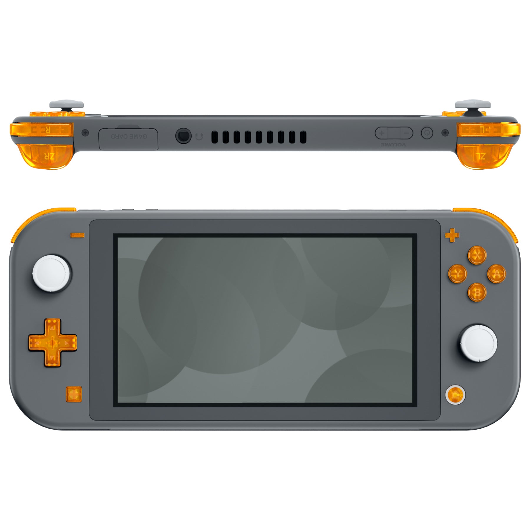 eXtremeRate Clear Orange Replacement ABXY Home Capture Plus Minus