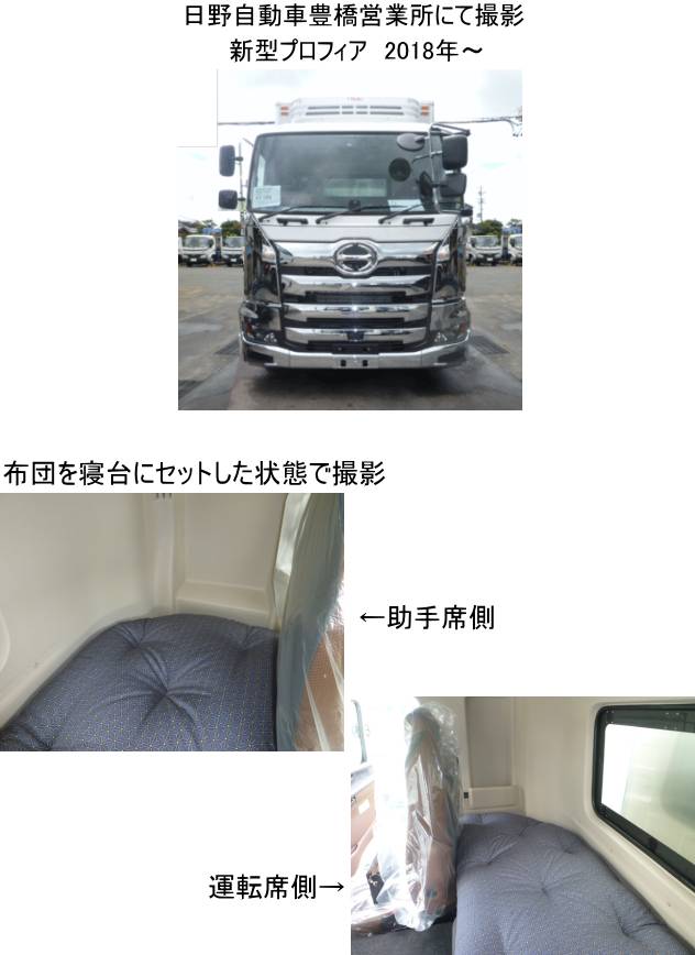 日野プロフィア・トラック敷き布団