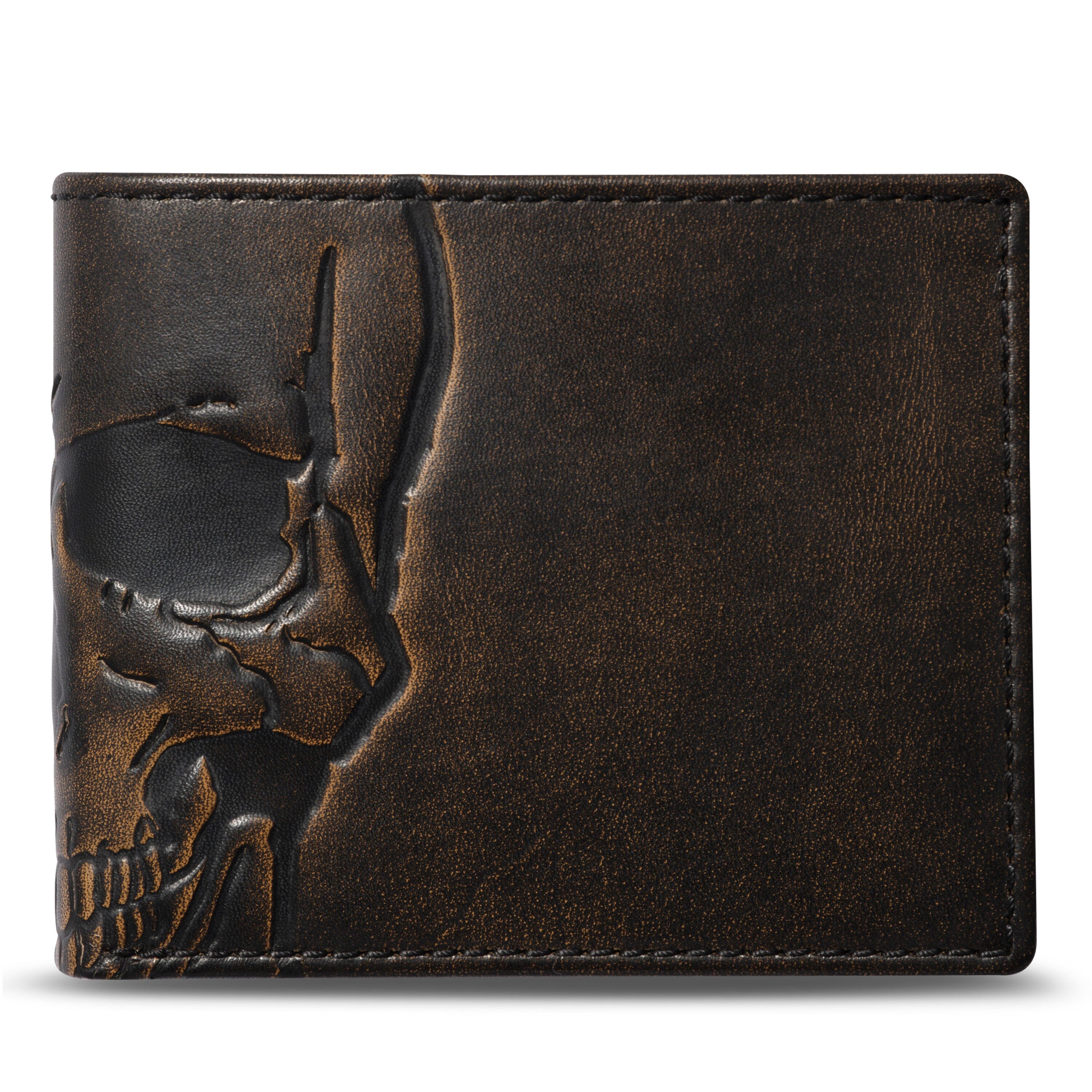 Skull Double ID Wallet - Leather Wallet | House of Jack – House of