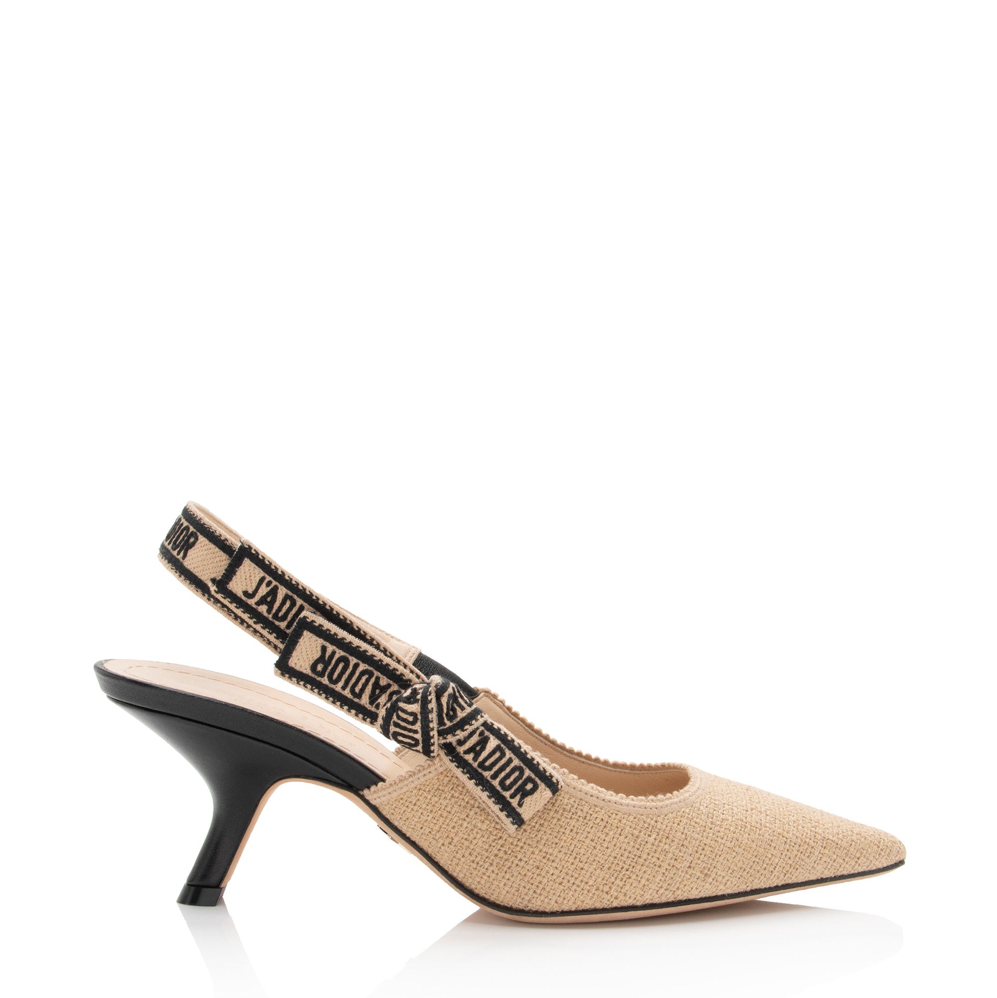 Dior Jute Canvas J'Adior Slingback Pumps - Size 7 / 37 (SHF-eH1wgH)
