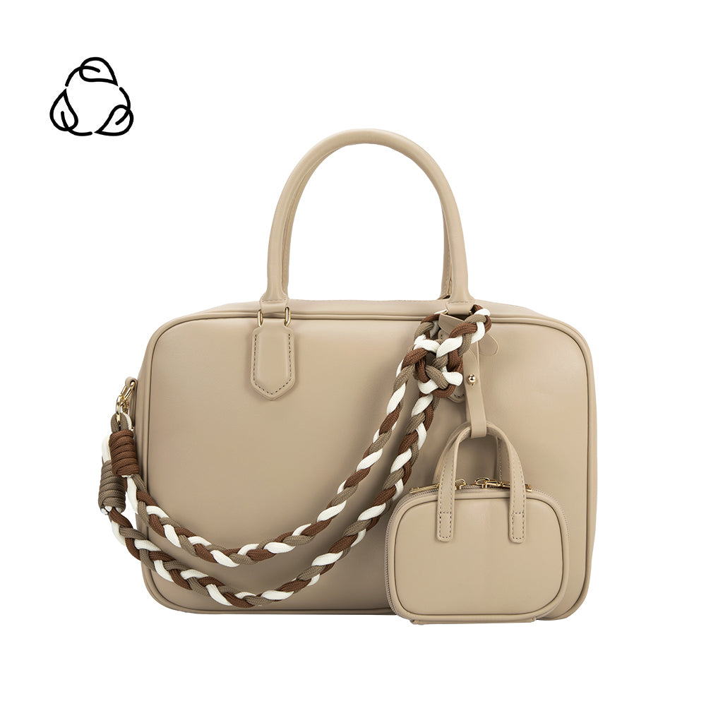 Mushroom Natasha Large Recycled Vegan Leather Top Handle Bag
