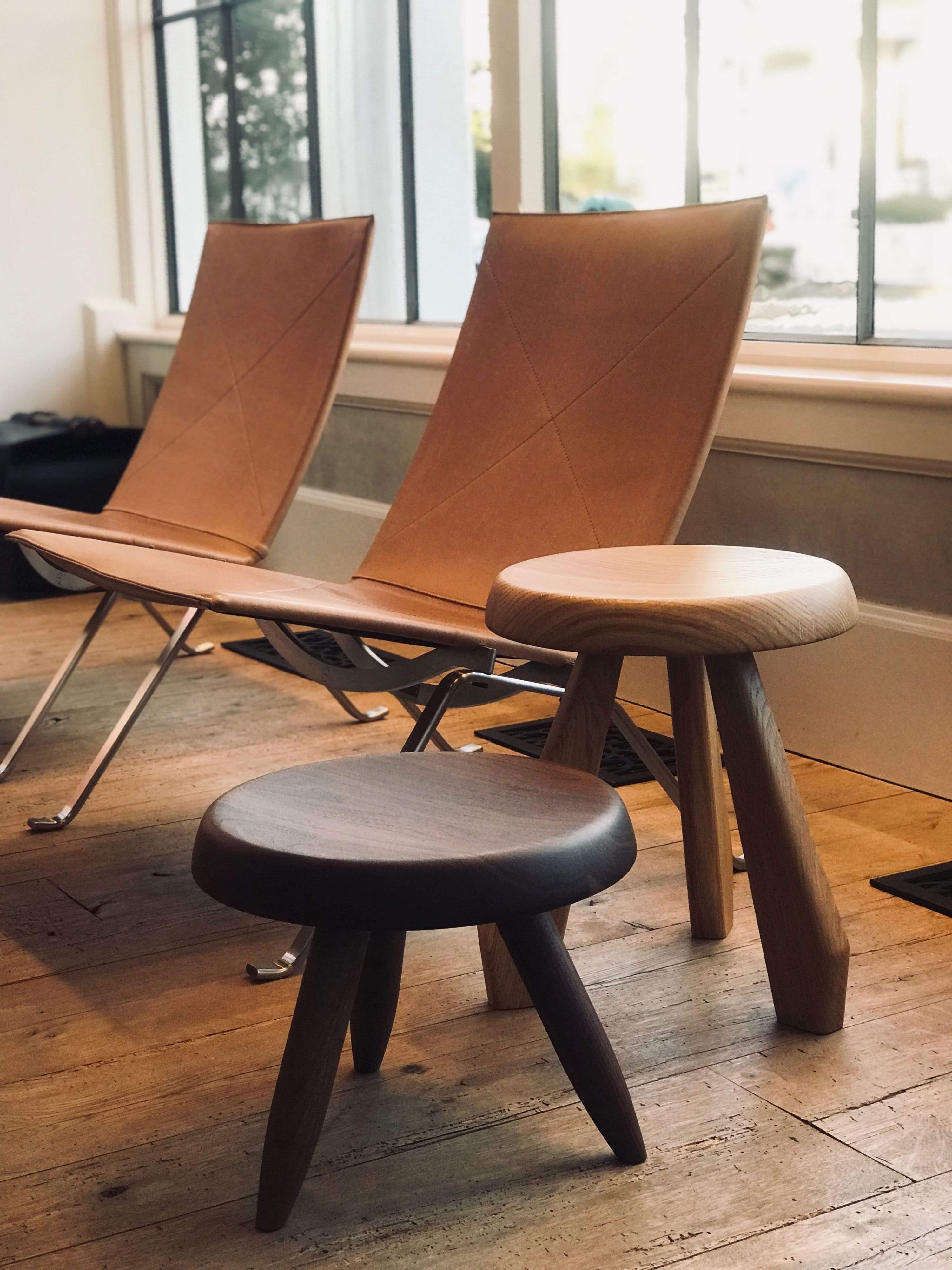 Cassina Charlotte Perriand Tabouret Berger Stool in Walnut