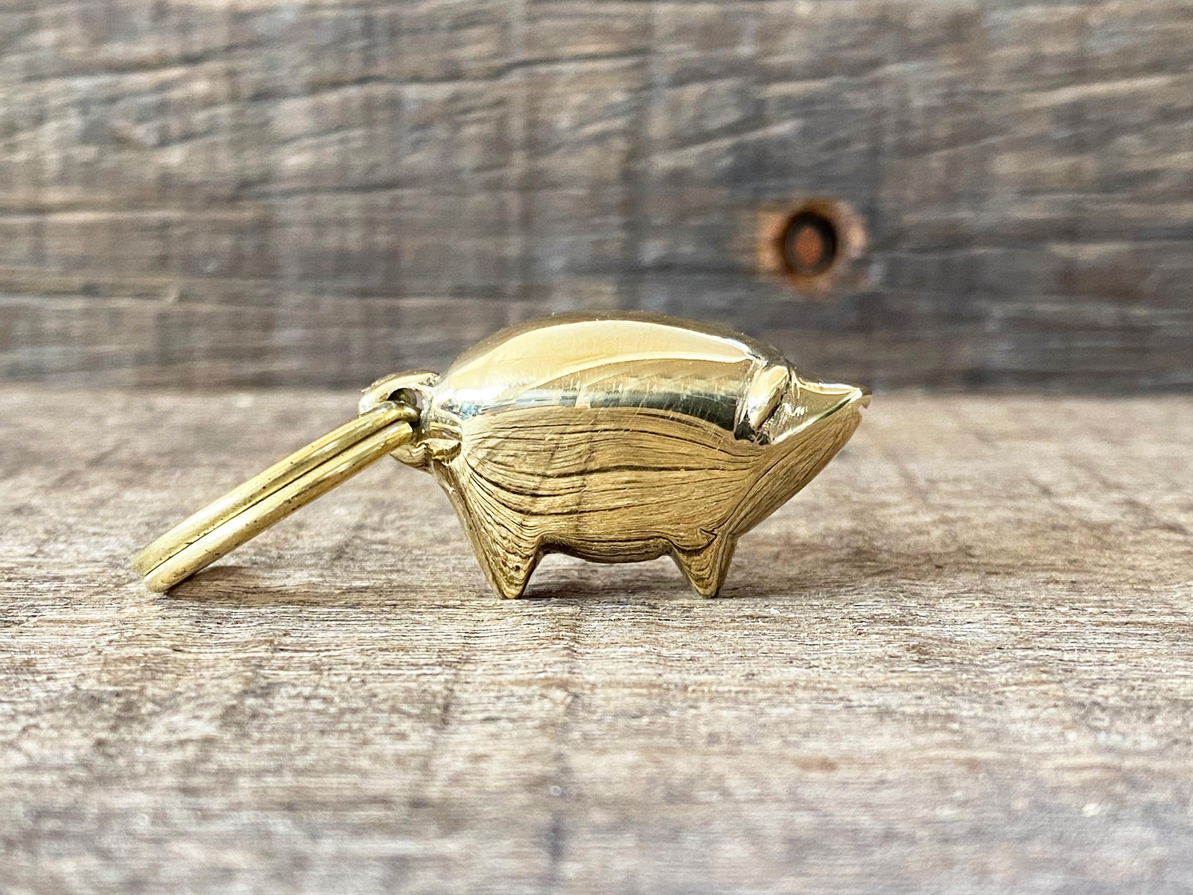 Carl Auböck Brass Lucky Pig Keyring – the Otherist