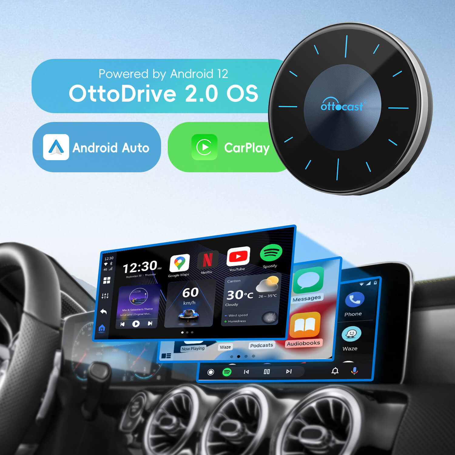 Ottocast OttoAibox P3 Android 12 Smart Multimedia AI Box