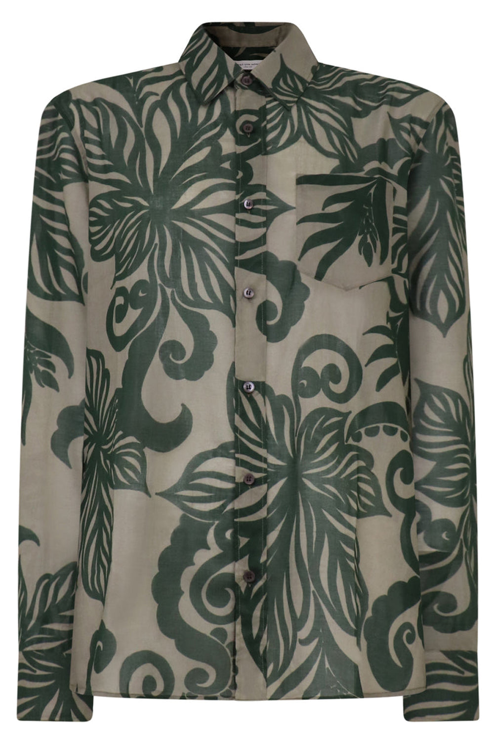 DRIES VAN NOTEN CORBINO FLORAL SHIRT KHAKI NEW SEASON PARLOUR X
