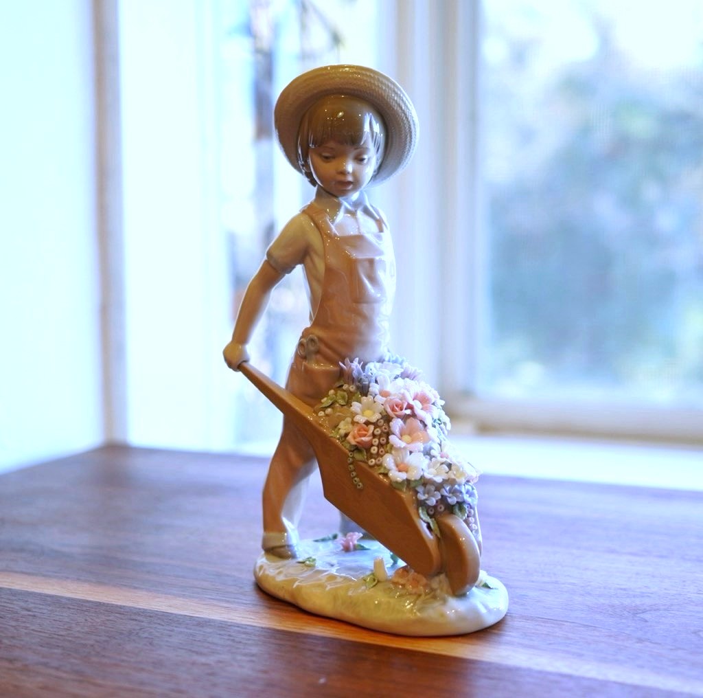 リヤドロ LLADRO リヤドロ 花車を押す少年 フィギュリン 1283 陶器