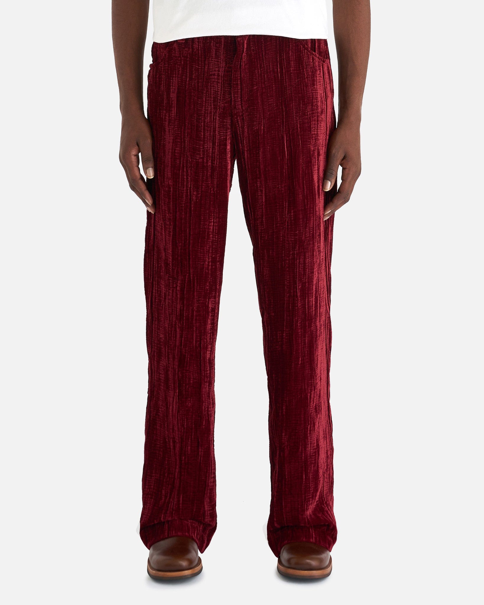 Maceo Trouser in Red Velvet – SVRN