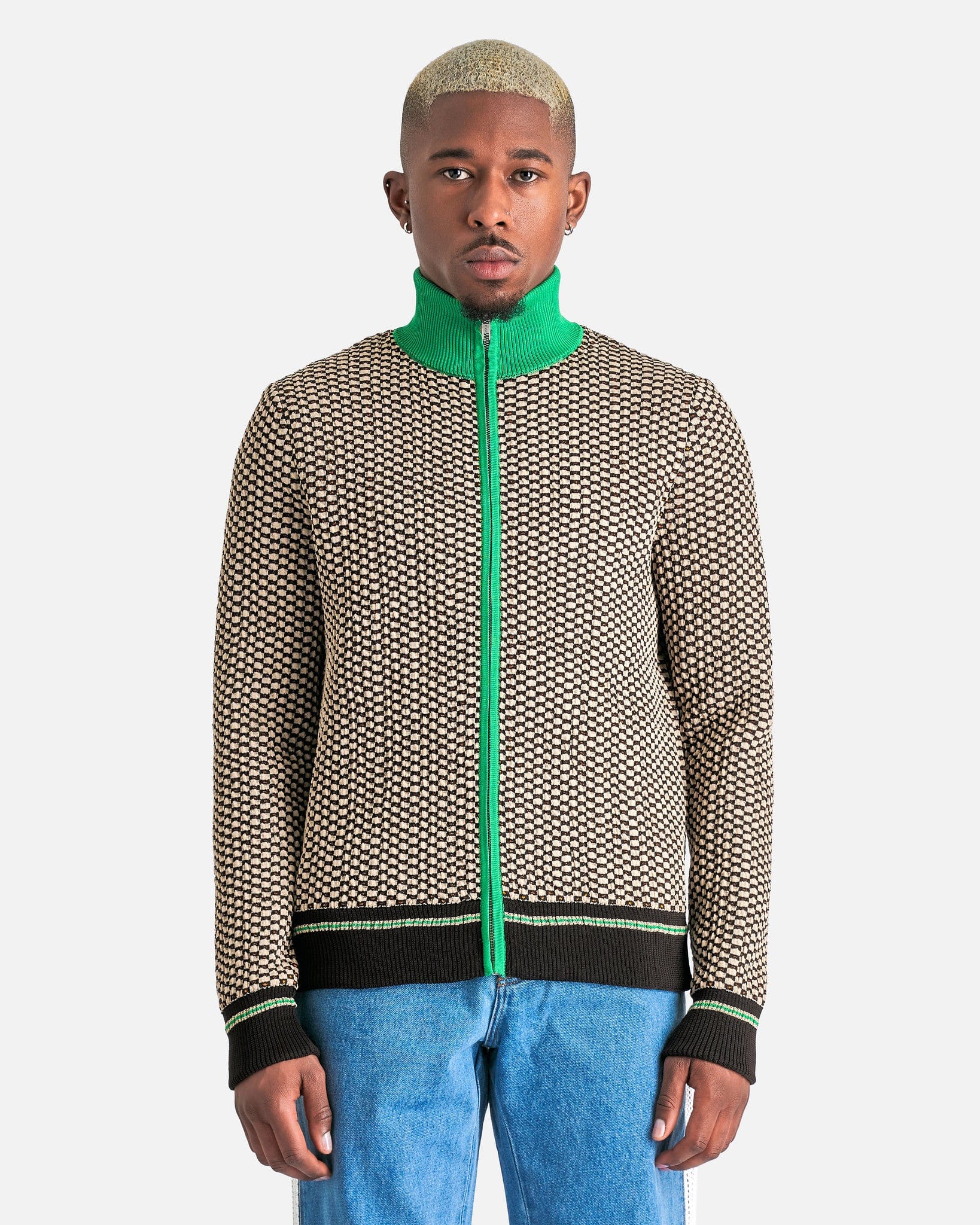 Orchestre Jacquard Top in Green/Brown – SVRN
