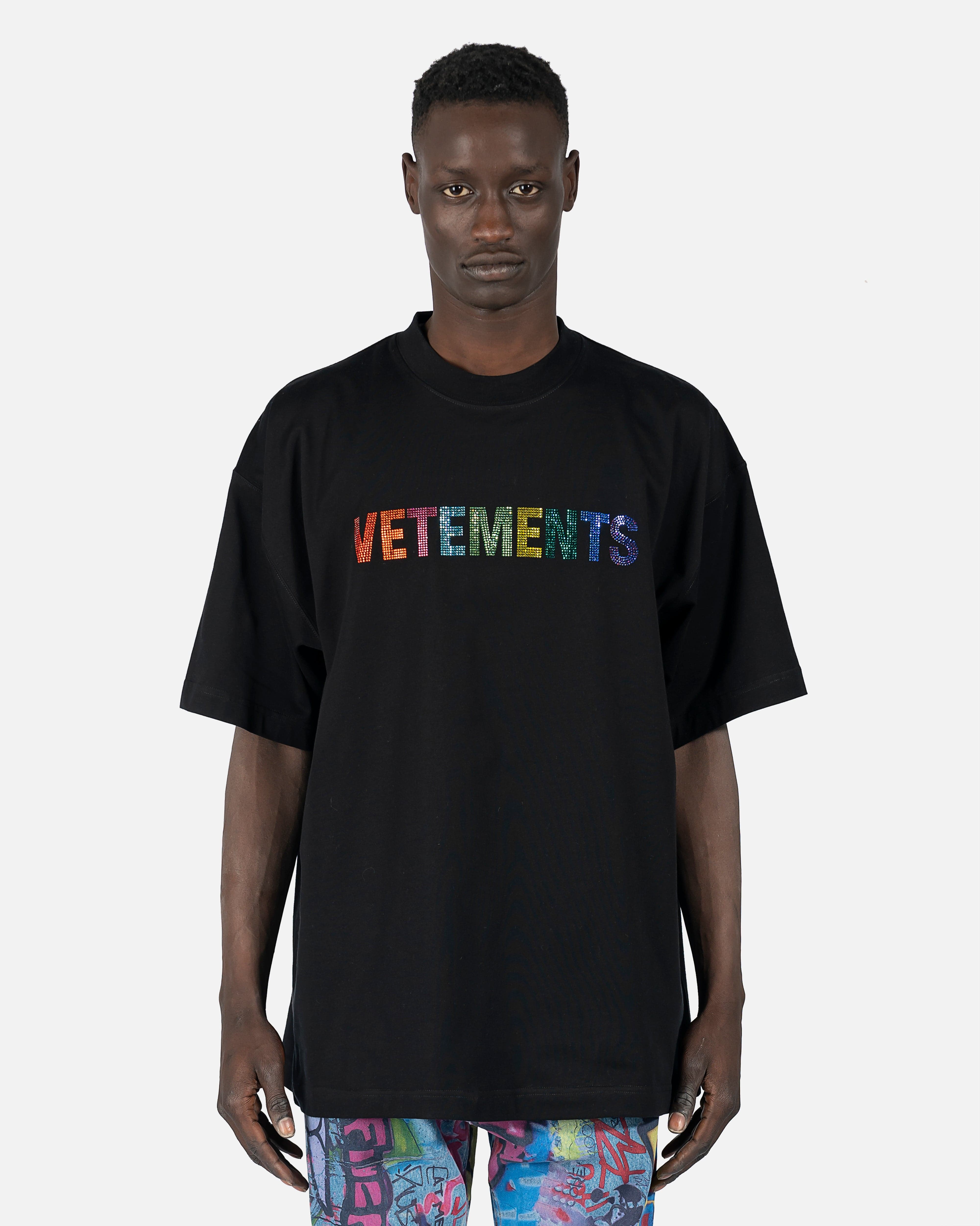 Multicolor Crystal Logo T-Shirt in Black – SVRN