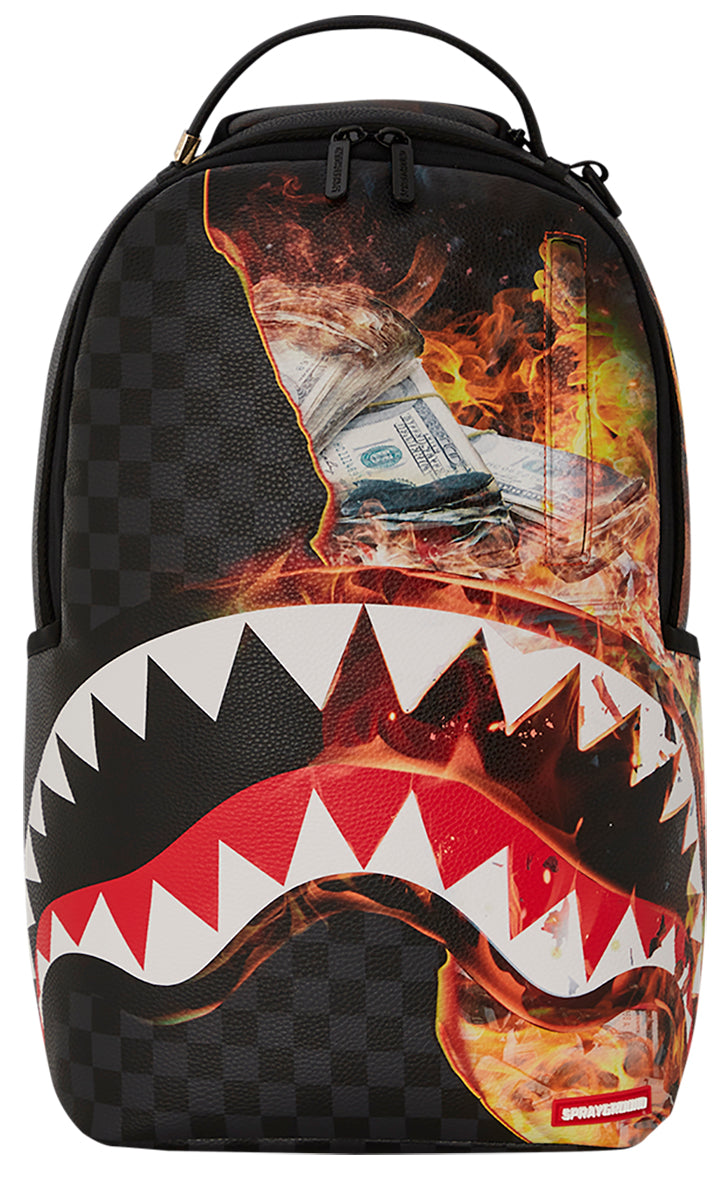 Sprayground 910B6358Nsz Shark Fire Check DLSXV In Black | Backpack