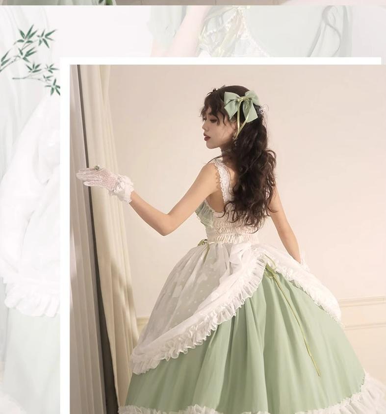 Plus Size Wedding Lolita Dress Green Bridal JSK