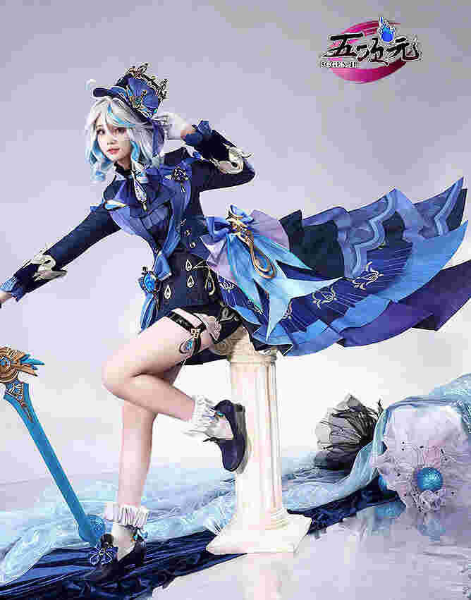 五次元 原神 コスプレ 水神 フォカロルス 神Ver ウィッグ