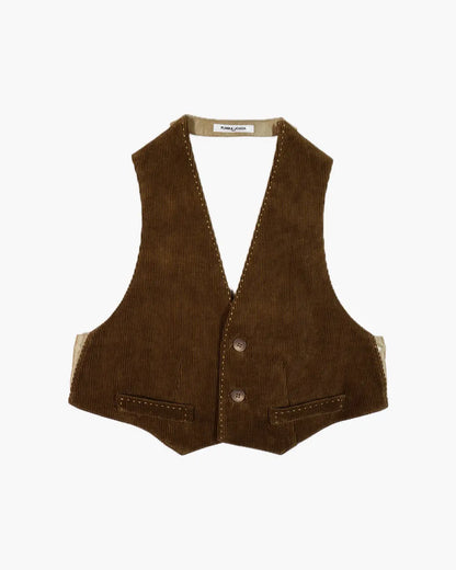 FUMIKA UCHIDA / CORDUROY OPEN WAISTCOAT / BROWN - 601 | – 601