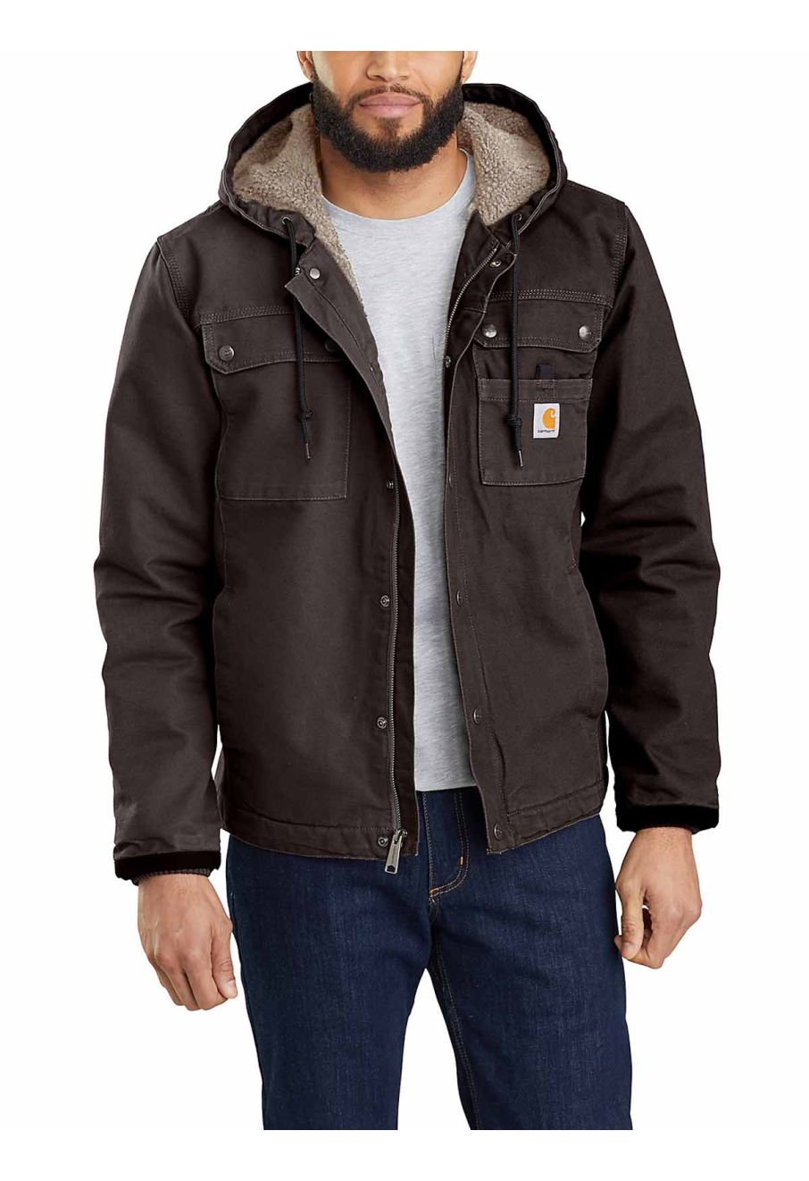 103826 Bartlett Work Jacket Duck Fleece Lined - Dark Brown DKB