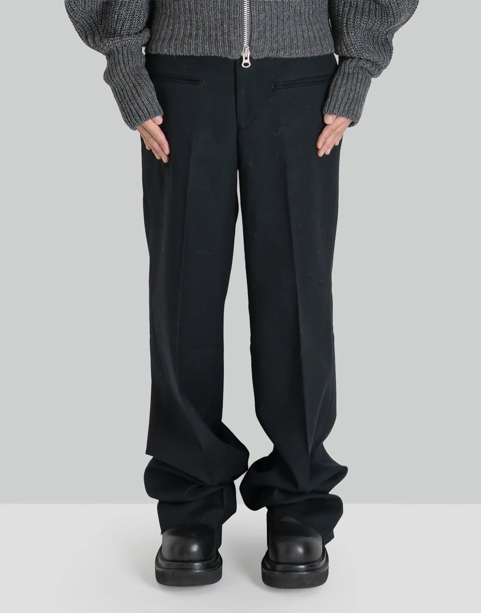 JOHN LAWRENCE SULLIVAN WOOL BARATHEA WIDE TROUSERS – 082plus