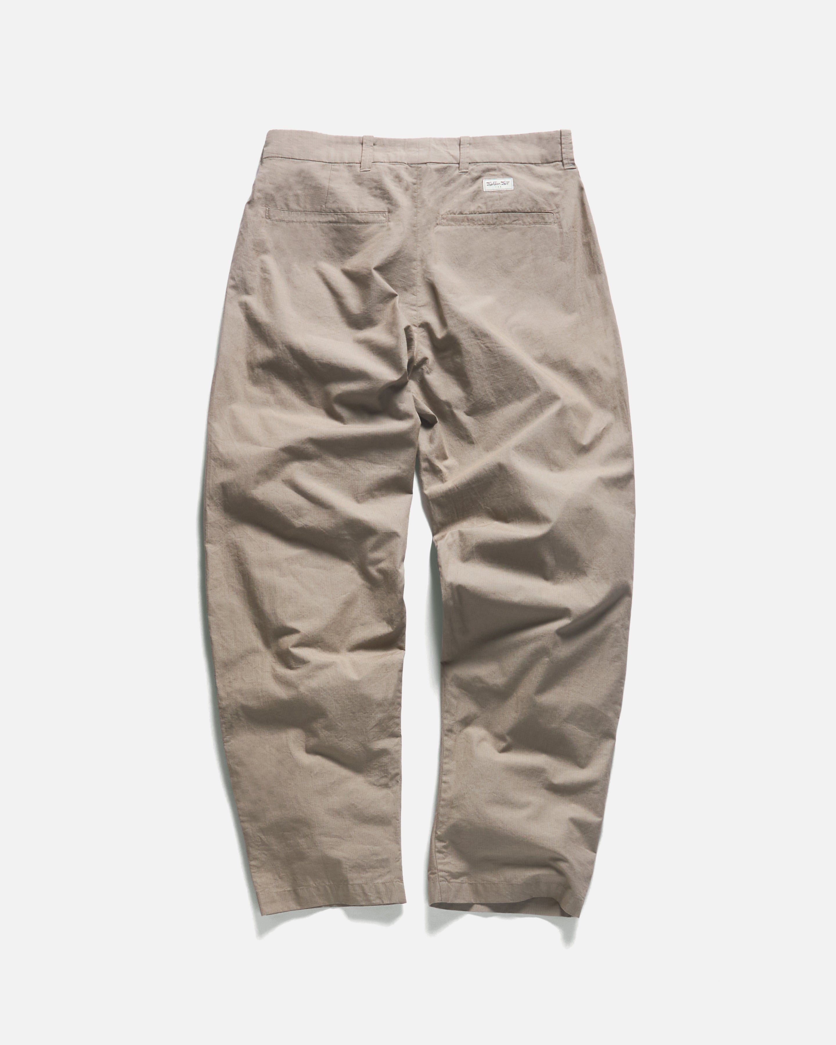 JIAN SINGLE PLEAT PANT - VINTAGE KHAKI COTTON MICRO RIPSTOP – 18 East