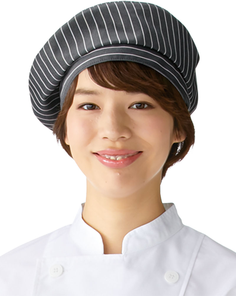 ベレー帽（ストライプ）KAZENAPK483の通販｜飲食店ユニフォームの食べ