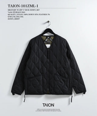 ミリタリー Vネックジップ ダウンジャケット – TAIONインナーダウン